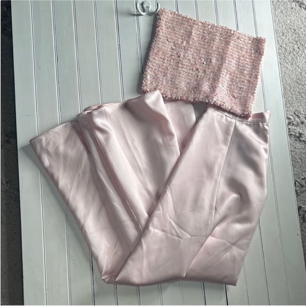 Hugo Buscati Two-Piece Prom Dress Soft Petal Pink Size 12